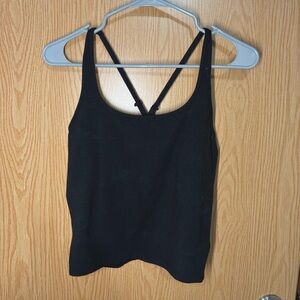 PINK Victoria's Secret Black Cross Strap Tank